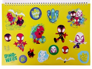 Omul Păianjen Spidey Dino-Webs Caiet de schițe A/4 cu spirală, 40 de pagini și autocolante - Img 3