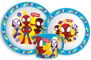 Omul Păianjen Spidey Team set de masă, set micro plastic cu cană 265 ml