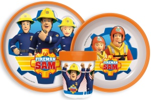 Pompierul Sam Rescue Mission set de masă antiderapant, set mic din plastic
