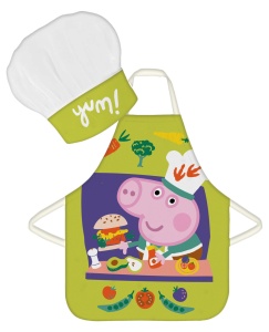 Purcelușa Peppa Set de șorț pentru copii Yum, 2 bucăți