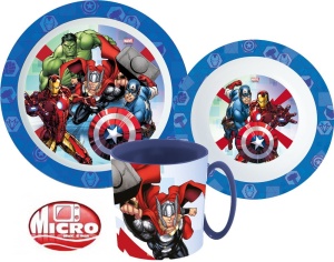 Avengers Rolling Thunder set de masă, set micro plastic cu cană 350 ml