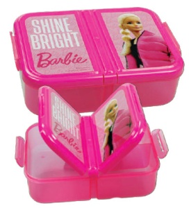 Barbie Shine Bright cutie de prânz cu mai multe compartimente, cutie de sandvișuri