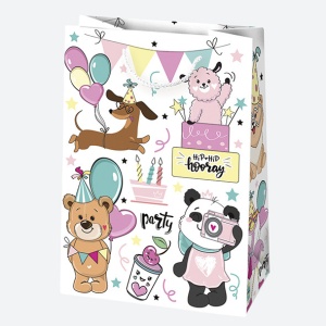 Colorat Party pungă de cadou din hârtie 23x32x11 cm - Img 2