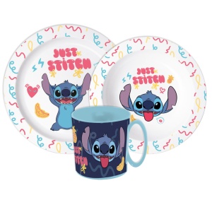 Disney Lilo și Stitch Just set de masă, set micro-plastic cu cană 390 ml