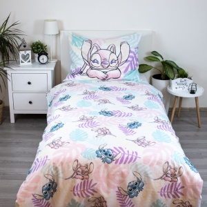 Disney Lilo și Stitch Leaves lenjerie de pat 140×200cm, 70×90 cm - Img 3