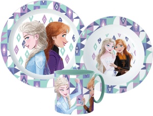 Disney Regatul de gheață Ice Magic set de tacâmuri, set micro din plastic cu o cană de 265 ml