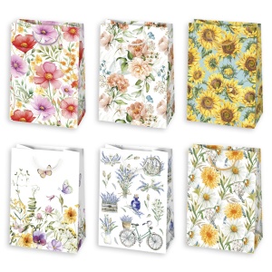 Floare Wildflowers sac cadou de hârtie, sac cadou 23x32x11 cm