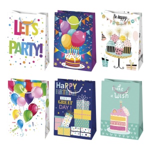 La mulți ani Let's Party Pungă cadou de hârtie Happy Birthday 23x32x11 cm