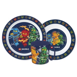 Lego Elemental Set de masă Ninjago, set micro plastic cu o cană 390 ml