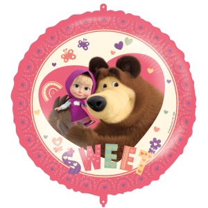 Masha și Ursul Sweet Heart balon folie 46 cm
