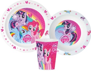 Micul meu ponei Pink set de masă, set din plastic micro, cu pahar 260 ml