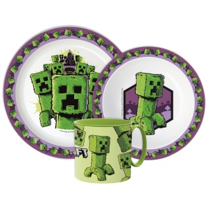Minecraft The Movie set de masă, set micro plastic cu cană 265 ml