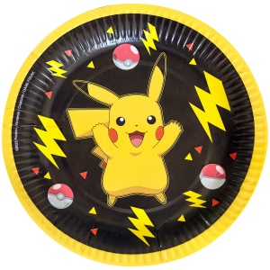 Pokémon Yellow Thunder farfurie de hârtie 8 buc 18 cm