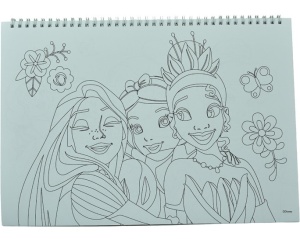 Prințesele Disney Spring Caiet de schițe spirală A/4 cu 40 de file și autocolante - Img 3