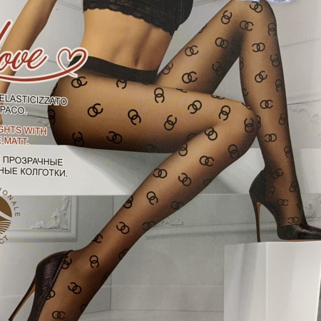Dres lycra negru cu model CC L8209 40den