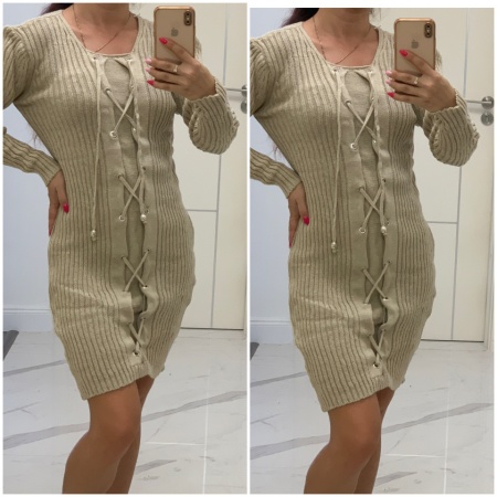 Rochie tricotata Minodora bej