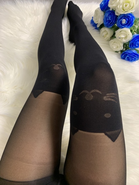 Dres lycra negru cu model pisica - Img 3