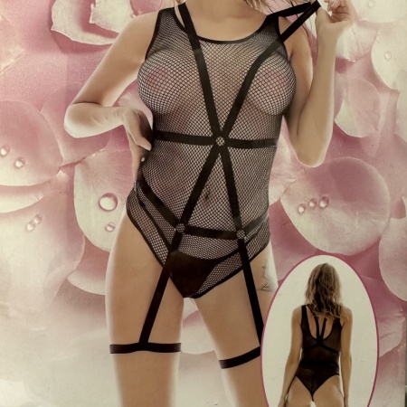 Lenjerie intima Bodystocking plasa negru 62124