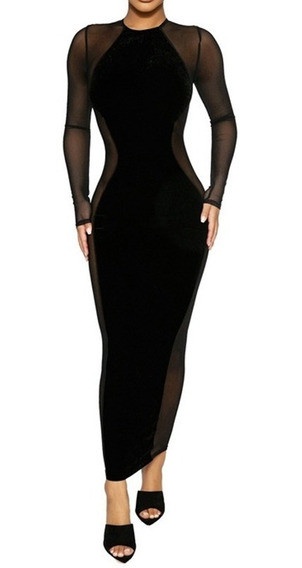 Rochie catifea cu plasa maxi - Img 2