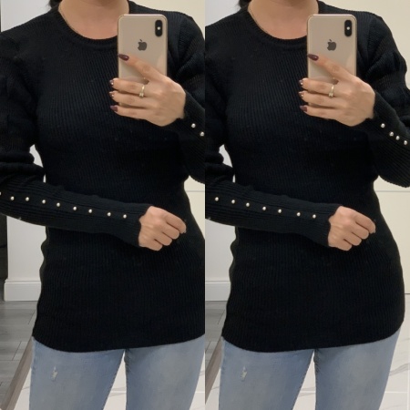 Pulover gros tip maleta Marisol negru