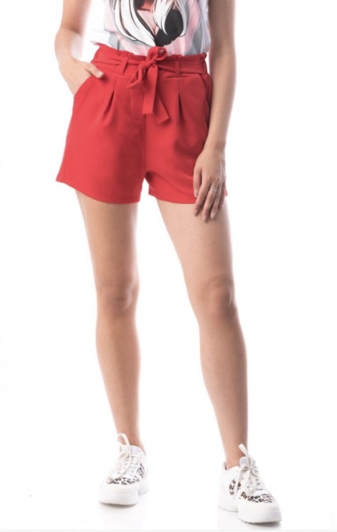 Pantaloni scurti dama elegant Look rosu