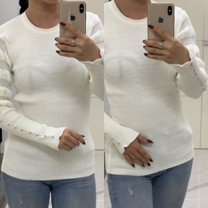 Pulover gros tip maleta Marisol alb