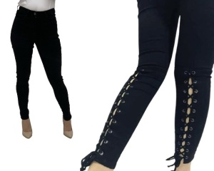 Blugi negri cu model snur - 9668