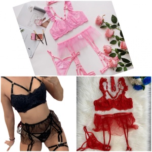 Set Lenjerie intima cu volanas - mai multe culori - Img 3