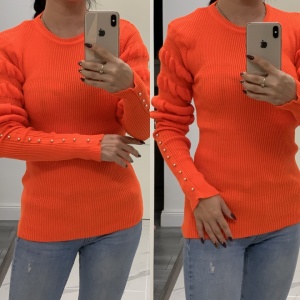 Pulover gros tip maleta Marisol portocaliu
