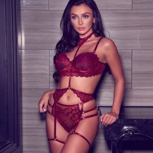 Set Lenjerie intima cu burete vișiniu - Img 2