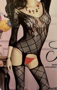 Lenjerie intima Bodystocking plasa negru 514 - Img 2