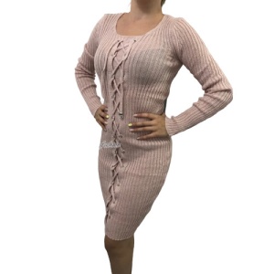 Rochie tricotata Minodora roz