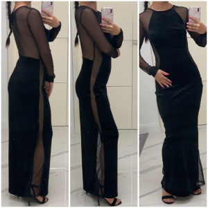 Rochie catifea cu plasa maxi - Img 3