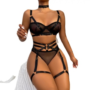 Set Lenjerie intima cu bretele negru m2 - Img 3