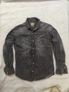 Cămașă Wrangler Denim Neagră Slim Fit – Mărimea L