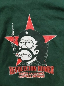 Tricou Vintage Fruit of the Loom Made in USA – Homer Revolution Graphic Verde - Img 2