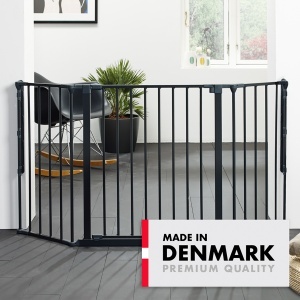 BabyDan Flex M sigurnosna ogradica 90–146 cm crna, zidna montaža - Img 5