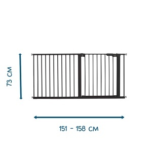 BabyDan Premier sigurnosna ogradica Extra Wide 151–158 cm crna, bez bušenja - Img 2