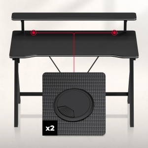 Gejmerski sto 120x60cm Huzaro Hero 1.9 Black - Img 3