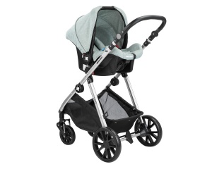 Kikka Boo Kolica za bebe Ugo 3u1 set sa autosedištem i tvrdom korpom - Mint - Img 2