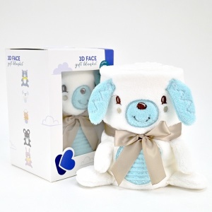 KikkaBoo ćebence za bebe sa 3D vezom 75x100 PUPPY