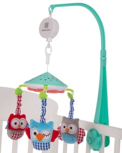 KikkaBoo Muzička vrteška za krevetac sa projektorom OWLS Mint - Img 2