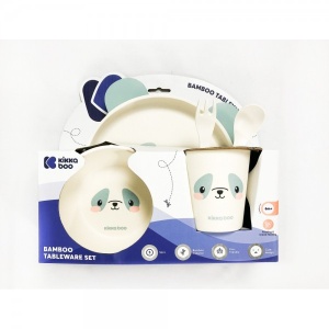 KikkaBoo Set posuđa od bambusa Panda Blue - Img 2