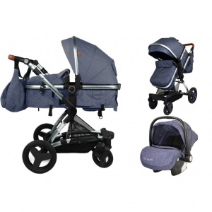 Kolica za bebe "Veyron" 2 u 1 Jeans, set sa autosedištem - Img 2
