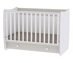 Krevetac za bebe "DREAM" Beli Light Oak