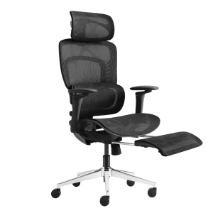 Ergonomska stolica Mark Adler Visioner 8.3 Black sa rasklopljenim podnožjem za noge