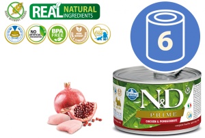N&D Vlažna hrana Can Dog Prime Mini Chicken&Pomegranate 140g x 6kom pakovanje