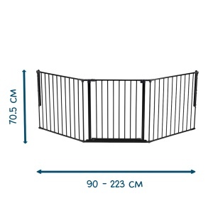 BabyDan Flex L Sigurnosna ograda za decu 90–223 cm – Zidna montaža, Crna - Img 2