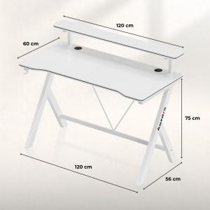 Gejmerski sto 120x60cm Huzaro Hero 1.9 White - Img 4