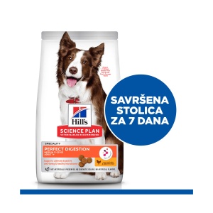 Hrana za Pse Hill's Science Plan PERFECT DIGESTION Medium Adult 1+ sa Piletinom i Smeđim Pirinčem 14 kg - Img 3